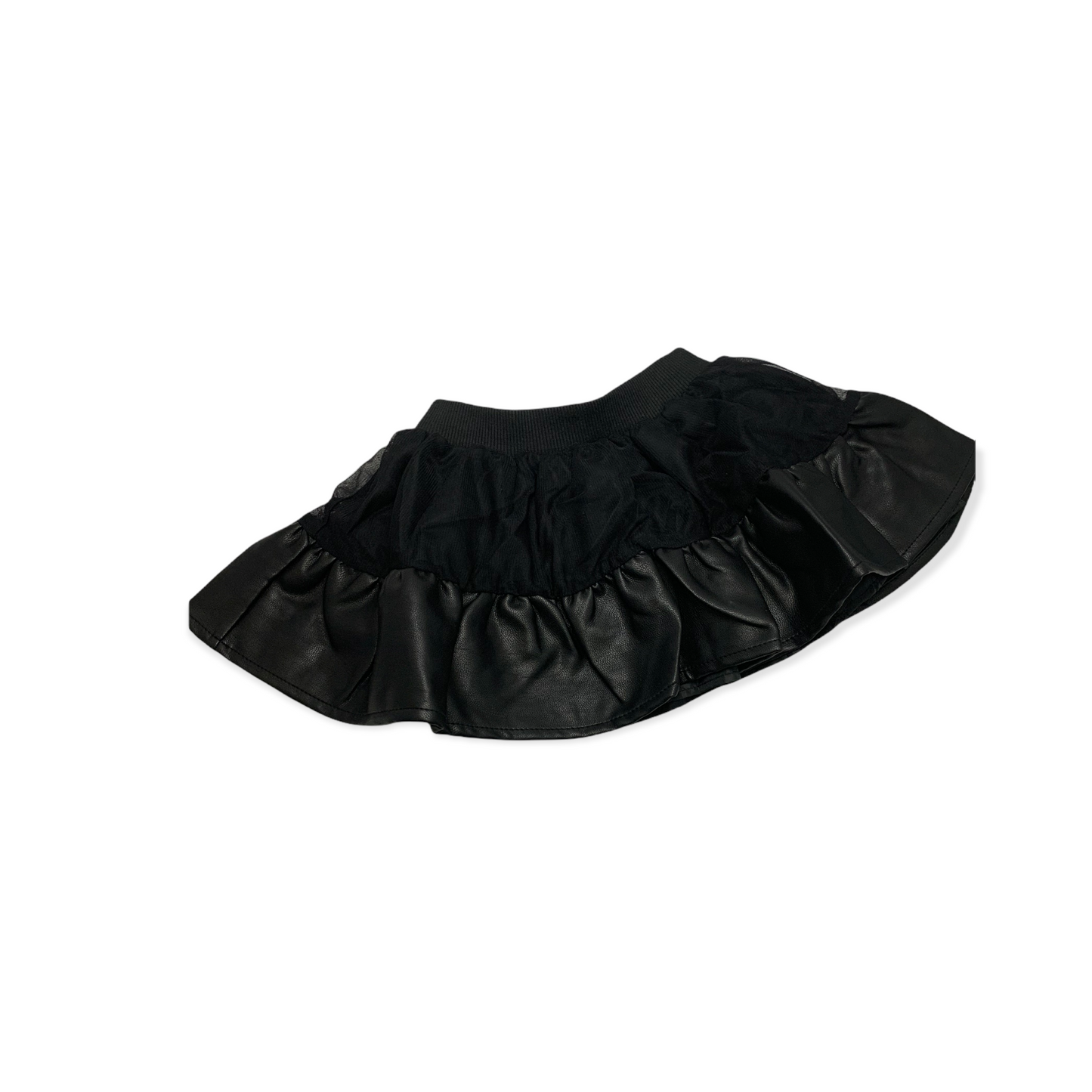 Tulle and Faux Leather Skirt
