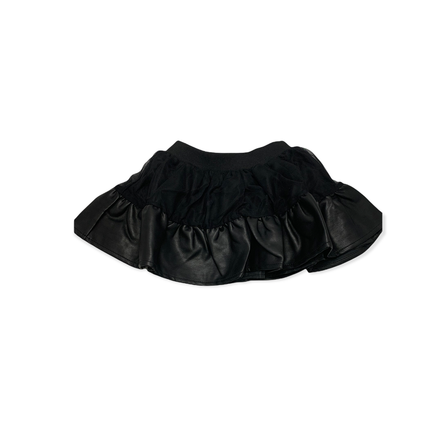 Tulle and Faux Leather Skirt